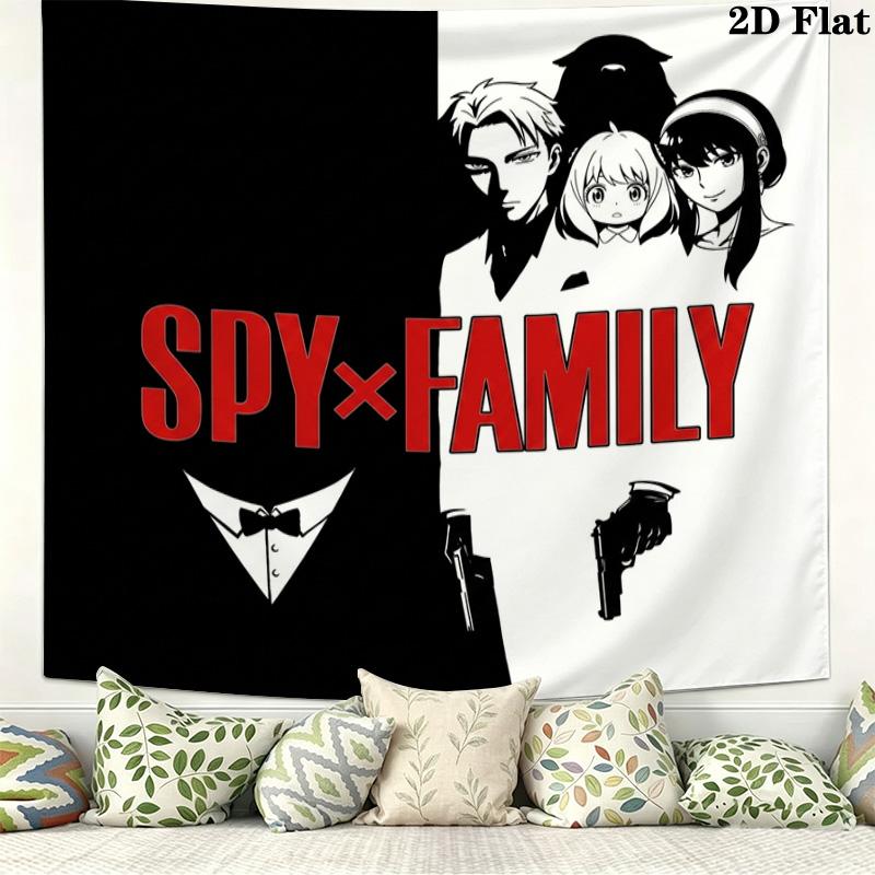 Spyxfamily Wall Tapestry Aesthetic Wall Hanging Printed Fabric Blanket Decorative Tapestries For Bedroom Living Room Home Decor