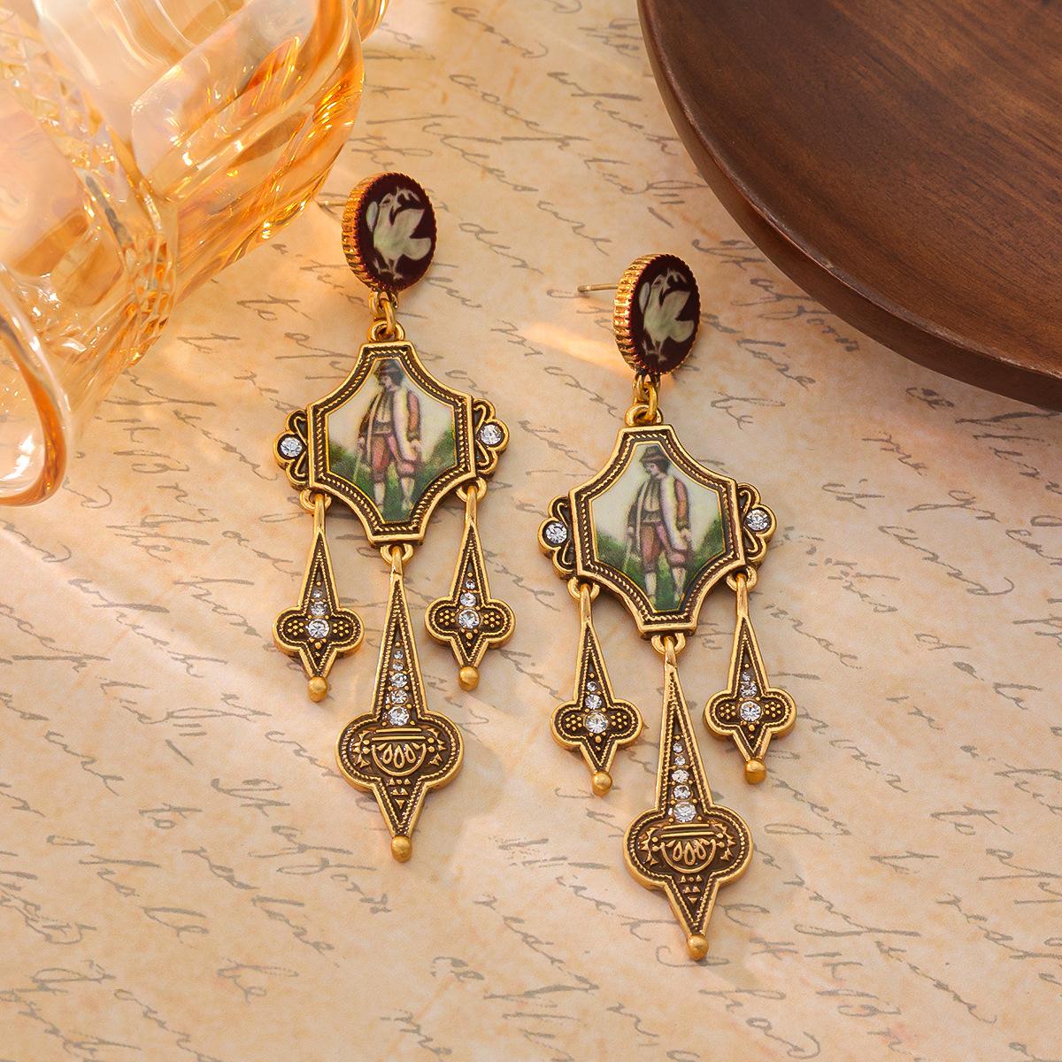 

Модные винтажные серьги из стерлингового серебра 925 пробы с длинной кисточкой и ретро-портретом