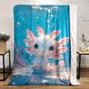 Cute Pink and White Aquatic Creature with Fins In a Sparkling Blue Water. for All Seasons Blanket Lunch Break Throw Gift