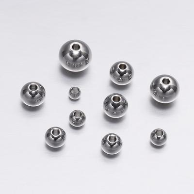 30-100 peças 3-8 mm pingente de aço inoxidável redondo contas espaçadoras soltas para pulseira diy colar acessórios de fabricação de jóias