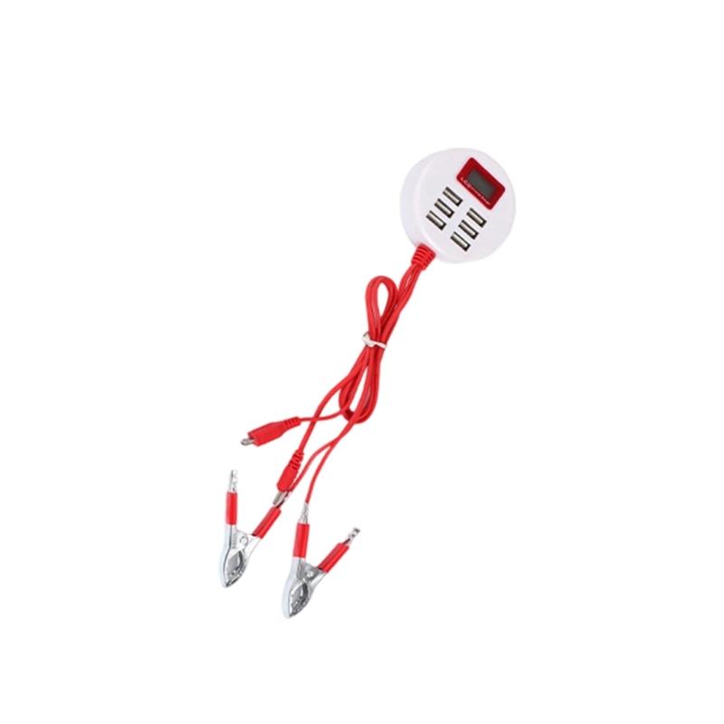 Intelligent LCD Screen 5V USB Multifunction Power Adapter 6 Port Dock 1A Battery Charging Adapter with Alligator Clip 1
