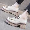 Women's Fashion Artificial Leather Loafers Thick Soles Thick Heel Leather Shoes Women's Spring and Autumn Fashion Commute Shoes