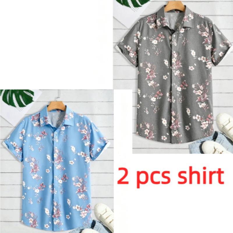 Multiple Colors Available Flower Printing Shirt Summer Hawaiian Beach Vacation Clothing Men's Fashion Street Style Shirt Daily Men's and Women's Shirt