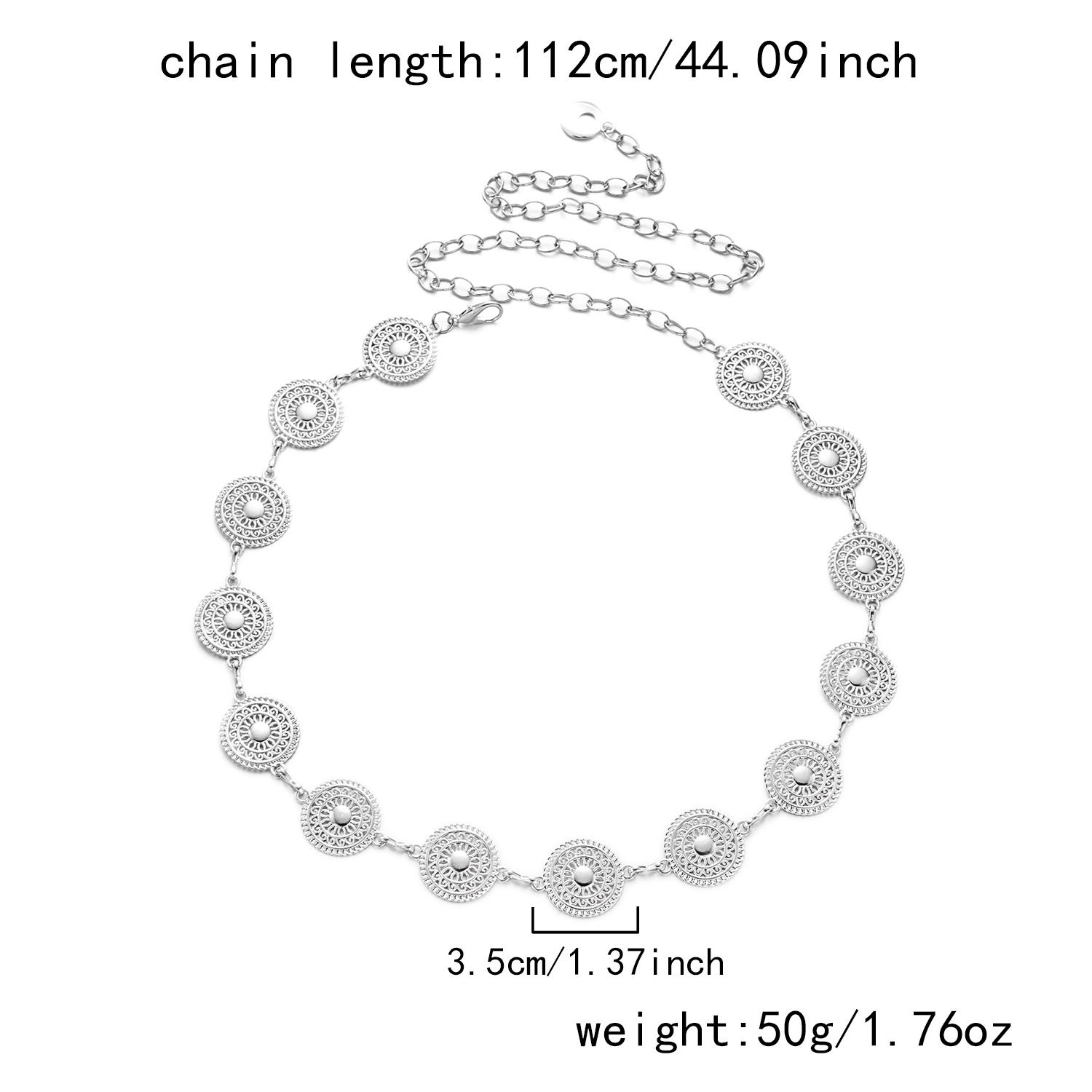 

Harajuku Vintage Metal Sun Moon Face Waist Belt for Women Ethnic Style Adjustable Belly Chain Jewelry Dress Skirt Jean Accessory