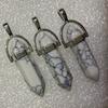 Bohemian Style Agate Crystal Quartz Hexagonal Bullet Pendant Necklace
