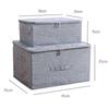 Solid Color Clothes Quilt Storage Box Underwear Sealed Box Cotton Linen Bedding Storage Organizer Wardrobe Tidy Case