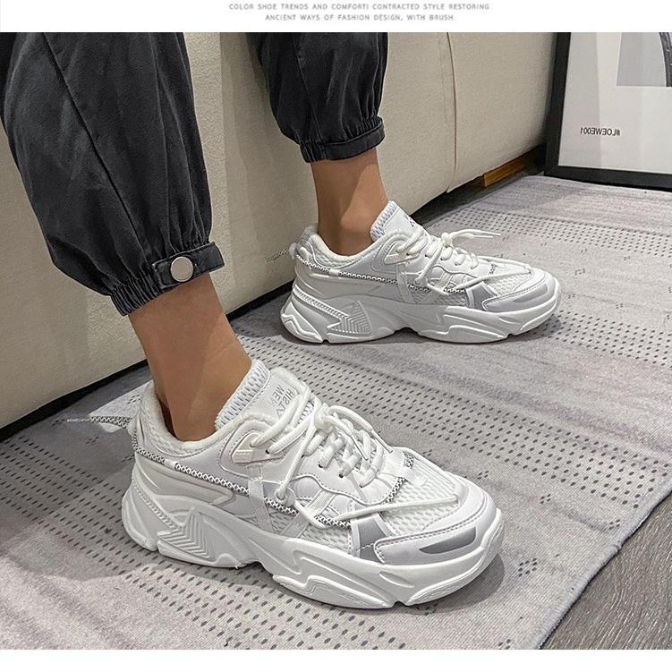 

Дышащие амортизирующие износостойкие кроссовки для любителей бега, модные кроссовки, женская спортивная обувь больших размеров 35 белый