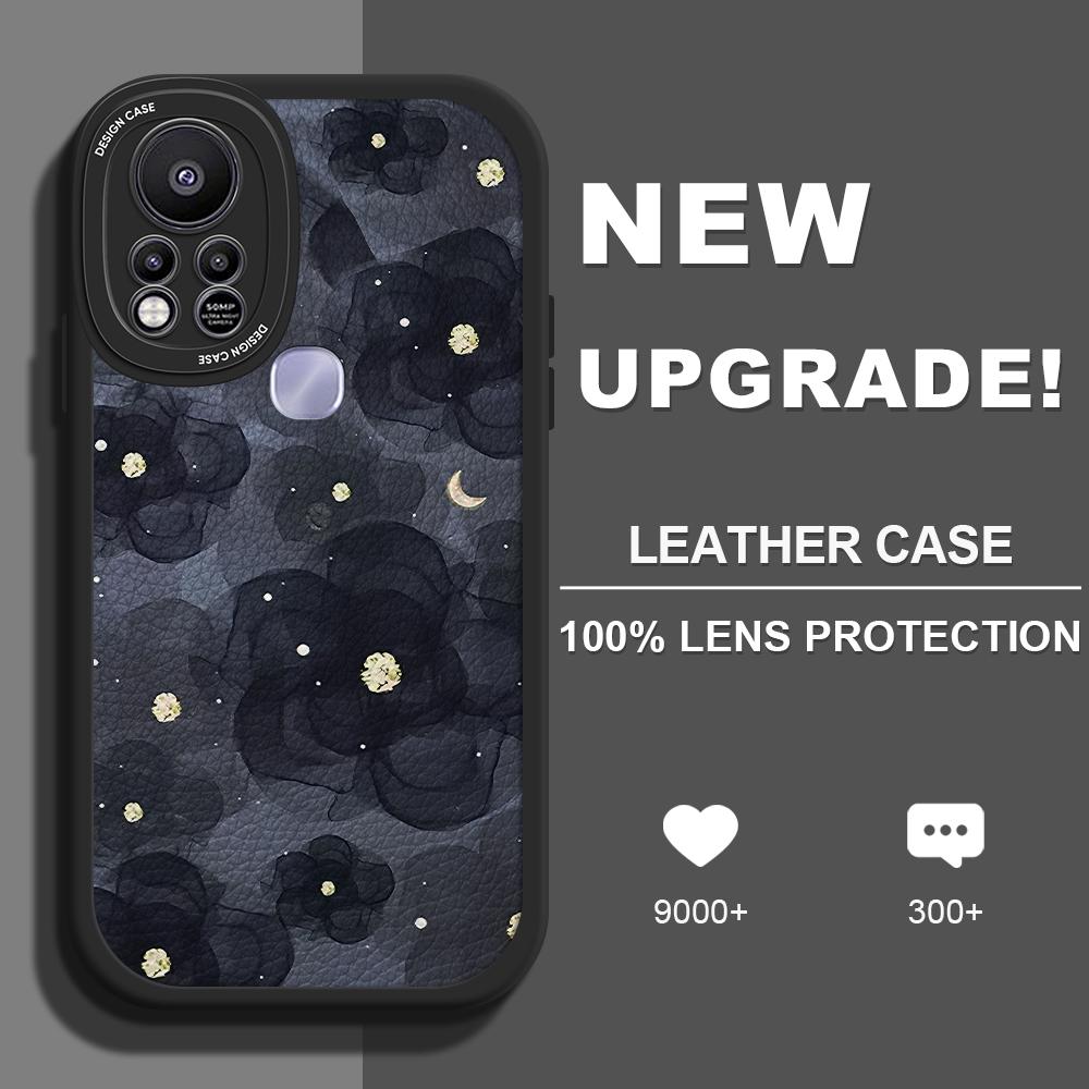 

Тонкий кожаный чехол с рисунком черной камелии, мягкий силиконовый чехол из искусственной кожи для iPhone Samsung Huawei Honor Xiaomi Redmi OPPO Realme Vivo Redmi 10C чёрный