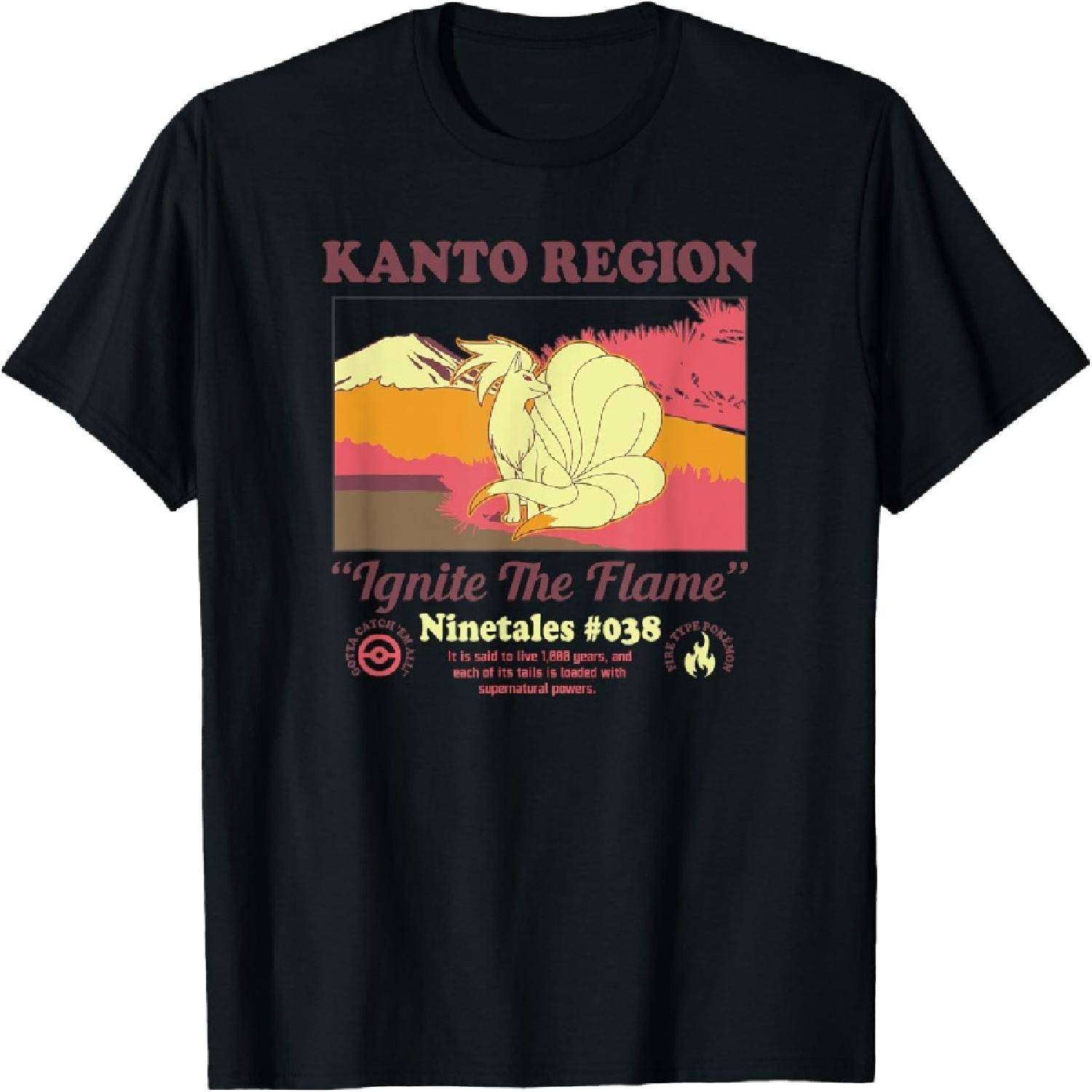 Pokémon Ninetales Kanto Region Ignite The Flame Portrait T-Shirt S разноцветный
