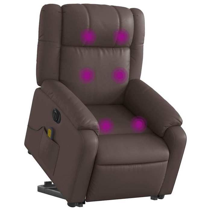 VidaXL Electric Massage Recliner Chair Brown Faux Leather 3205173