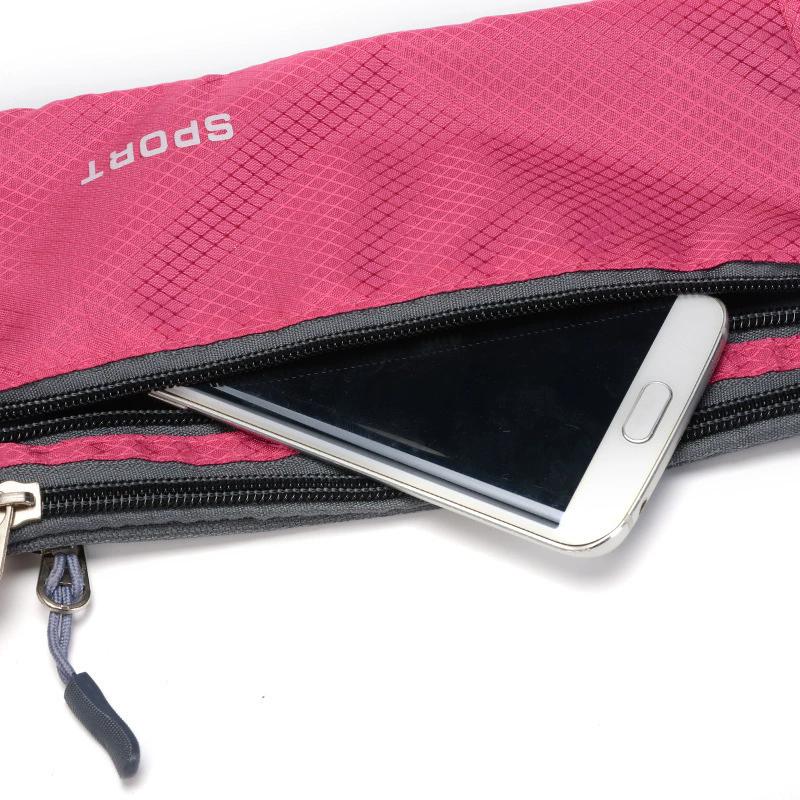 WTEMPO Outdoor Waterproof Mobile Phone Portable Waist Bags Solid Color Sports Night Running Cycling Zipper Lightweight Waist Packs