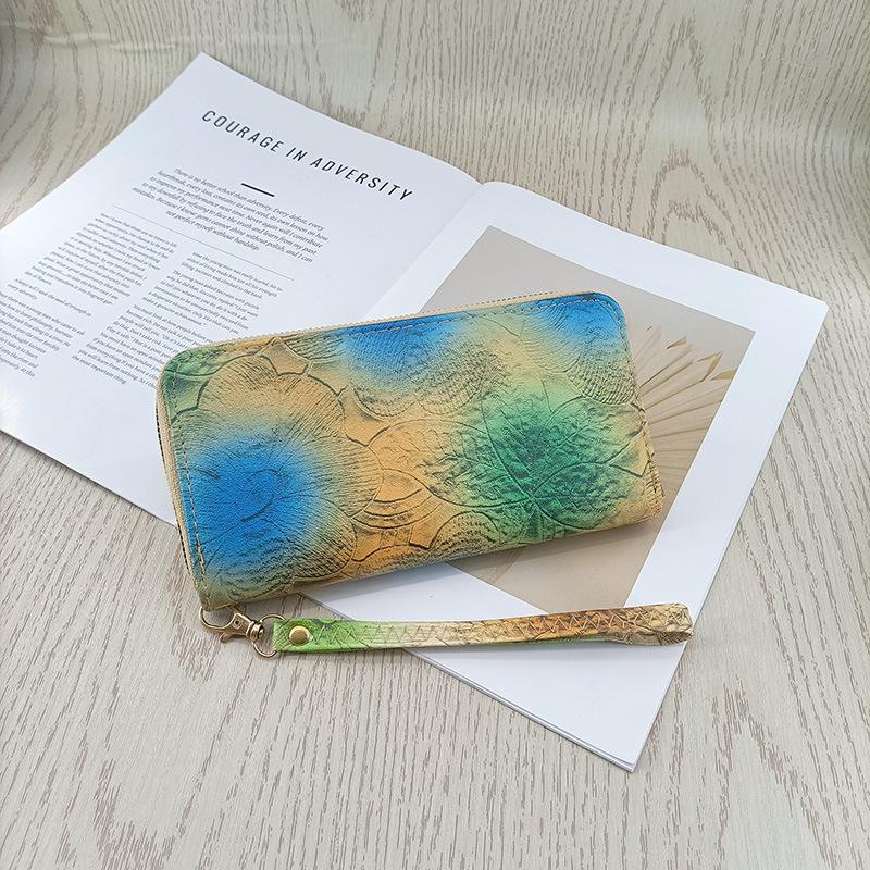 Women's Colorful Floral Long Wallet - Clutch Purse, Coin Pouch & Card Holder