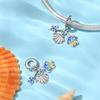 Original Copper Charms Luxury Blue Zircon Turtle Shell Pendant Beads Fit Bracelet Diy Women Making Delicate Gift