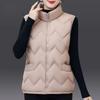 Down Cotton Vest Women's Short Autumn and Winter Western Style Cotton Waistcoat Plus Size Stand-up Collar Vest Mother's Jacket