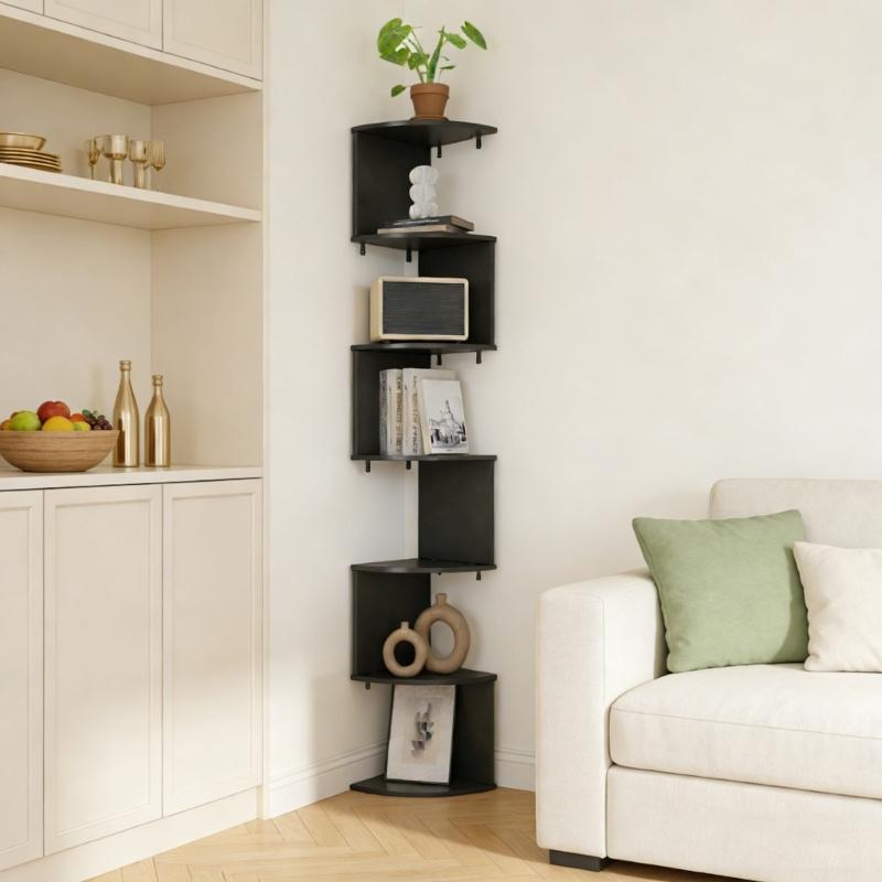Space Saving 7 Layer Wall Mounted Corner Shelf Perfect For Home Office Display Storage And Arrangement