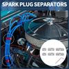 INFINAUTO Engine Spark Plug Separator Internal 7mm 8mm Ignition Wire Separator Holder for Chevrolet Ford Plastic Silver Tone 6pcs