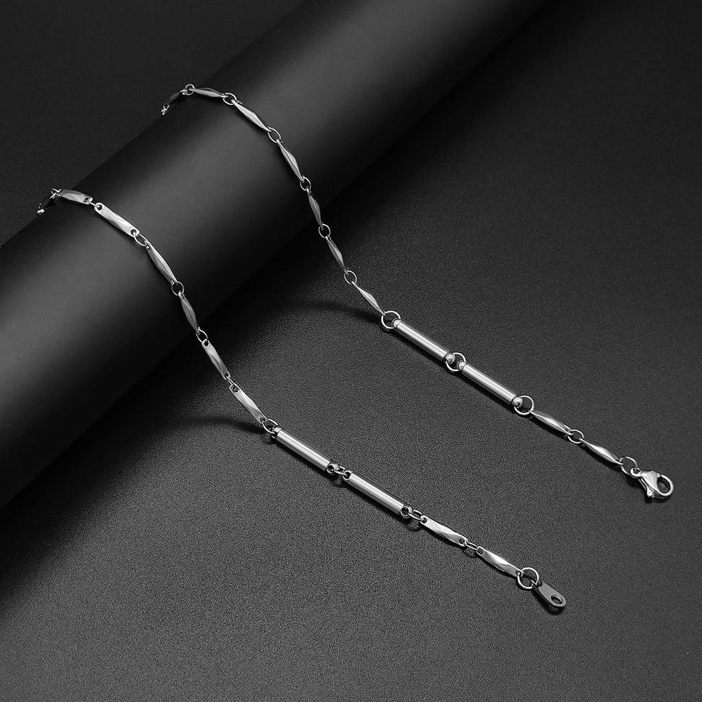 Jeroot Women's Stylish Magnetic Necklace, 2mm Wide, 45cm Long, Surgical Stainless Steel Chain, Silver, Includes Exclusive Box