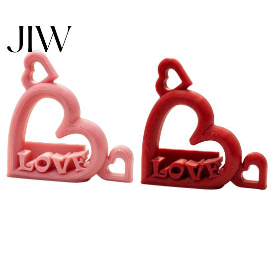 Couple Gift for Anniversary Heart Photo Stand with Embossed LOVE Letters, 3D Printed Vertical Slot Wedding Sign In Table Decoration Picture