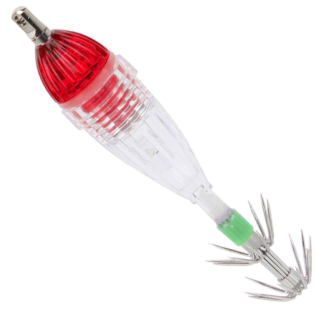 Fishing LED Lure Light Squid Shape Red Light Color Bait Underwater Lamp with Hook
