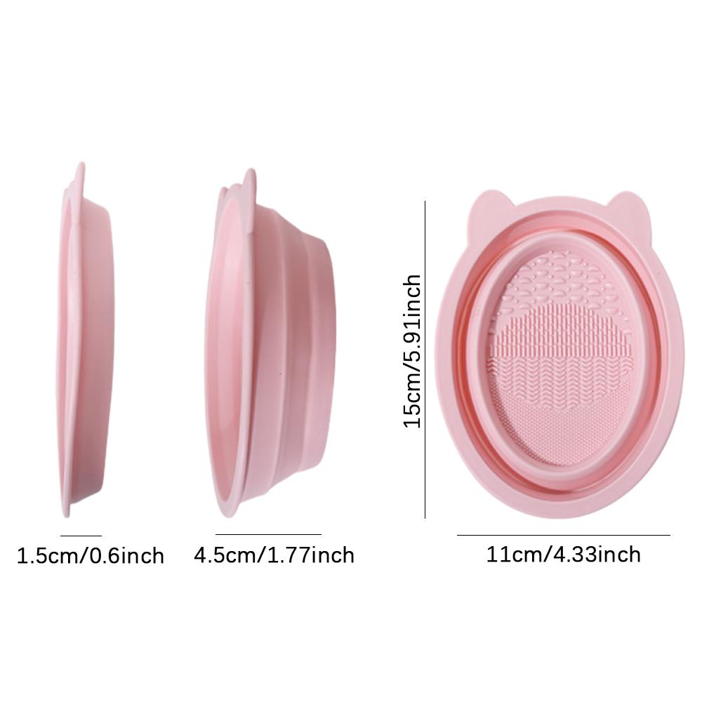 Collapsible Silicone Makeup Brush Cleaning Bowl Portable Cosmetic Sponge Scrubber Bowl Beauty Makeup Washing Tool
