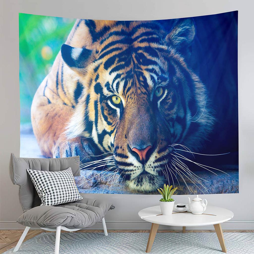 Tiger Tapestry Ferocious Predator Tapestry Wild Animals Tapestry Creativity Art Tapestries Home Living Room Bedroom Dorm Decor