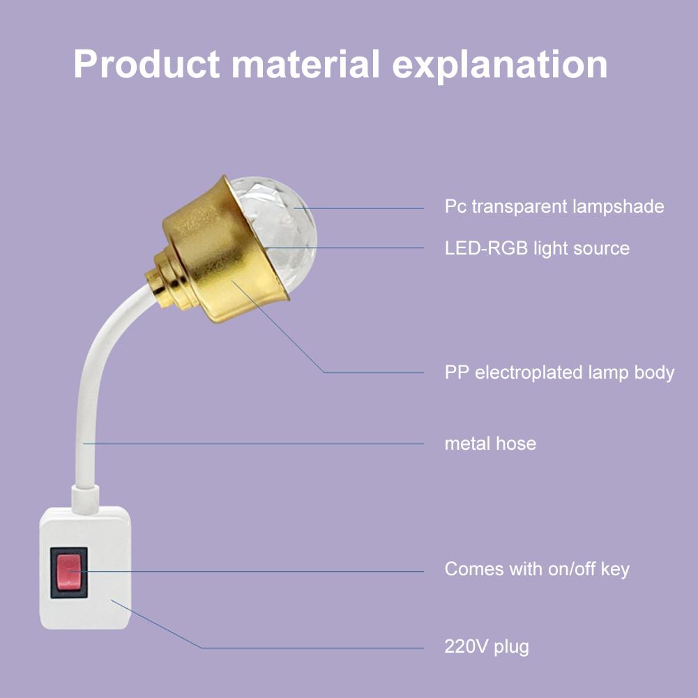 DJ Disko Ortam Işığı için Sahne Işığı Renkli Küçük Sihirli Top Dönen LED Sahne Lambası Ampul