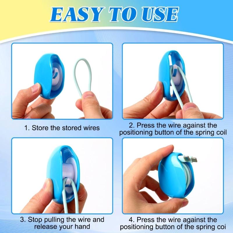 3Pcs Automatic Cord Reel Retractable Cable Reel USB Cable Headset Cord Charging Cable for Travel Organization