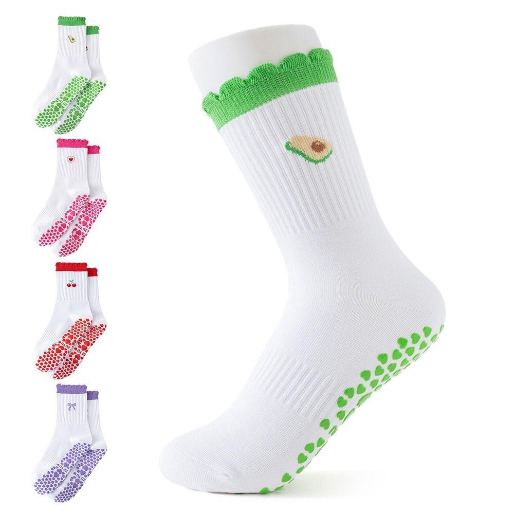 Cotton Yoga Socks Harajuku Street Bowknot Embroidery Socks New Mid Tube Socks