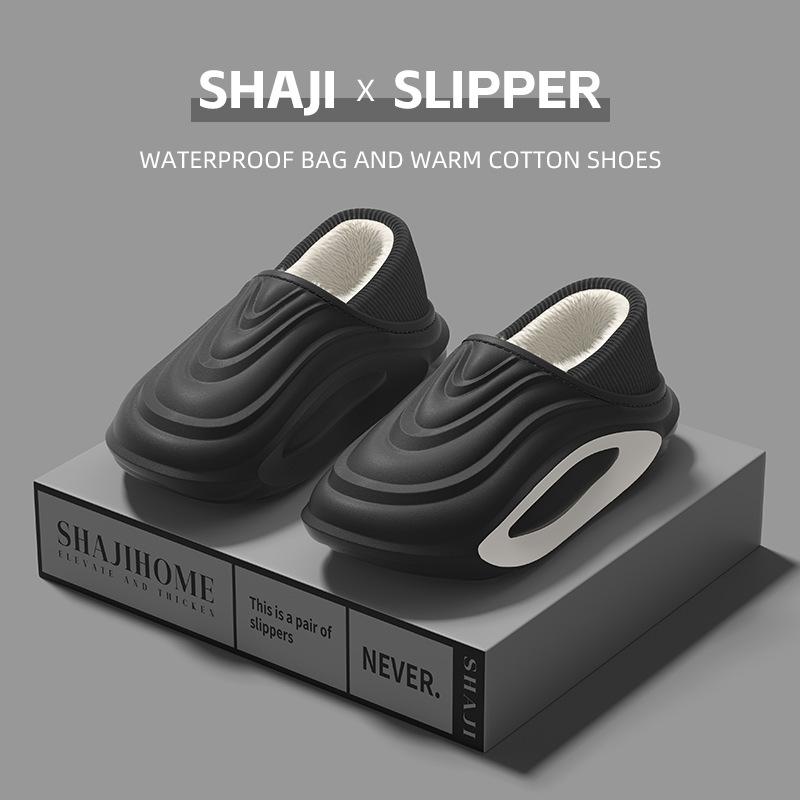 

Waterproof Bag and Cotton Slippers for Men In Winter, Anti Slip Thick Soled Sports Warm and Fluffy Cotton Shoes for Men s Outdoor Wear 42-43 чорний