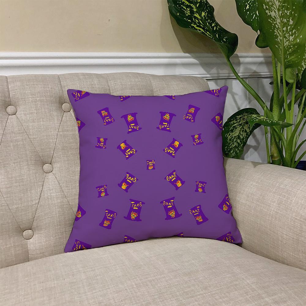 Chili-Muster T-Takis Chips Kissenbezug Quadratischer Sofakissenbezug Lässiger Hautfreundlicher Bequemer Kissenbezug