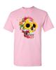 Sonnenblumen Zuckerschädel T-Shirt Tag der Toten Calavera Mexiko Herren T-Shirt