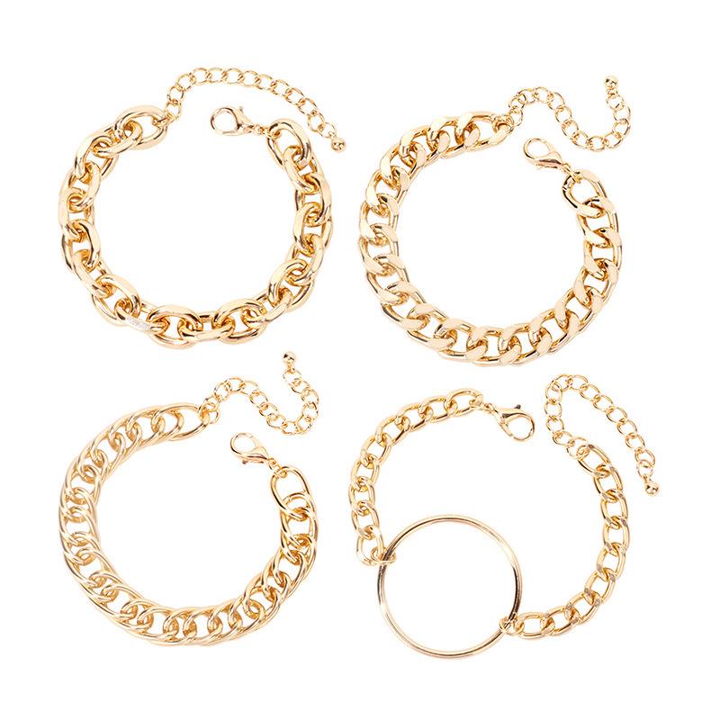 European & American Hip-Hop Choker Bracelet: Multi-Layer Metal Chain with Unique Design