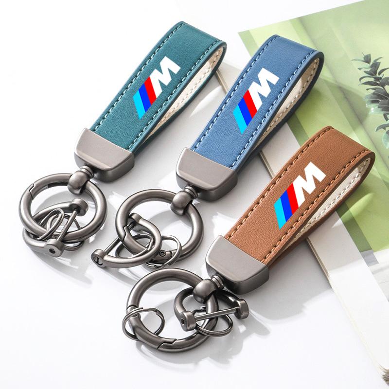 Car Keychain Keyring Leather Logo Key Chain Pendant Gifts For BMW M Emblem E46 E36 E34 F10 E90 F30 E60 F30 E53 E30 E92 E87 Cybf04
