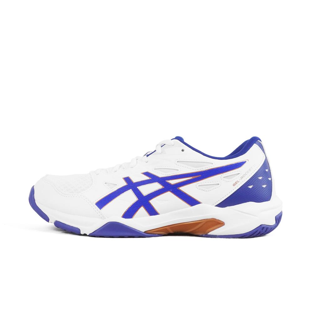 Asics Gel Rocket 11 2E Wide White Monaco Blue Unisex Sneakers 1073A077-100