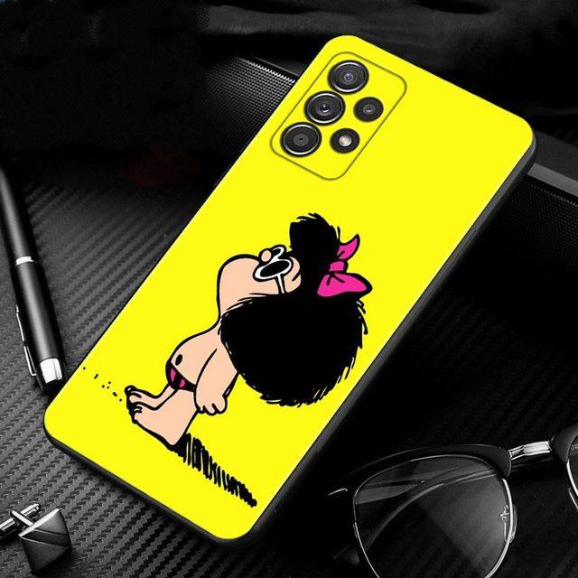 

Чехол Mafalda для Samsung Galaxy A51 A71 A41 A31 A11 A01 A72 A52 A42 A32 A22 A21s A02s A12 A02, силиконовый чехол, черный корпус For Samsung A71