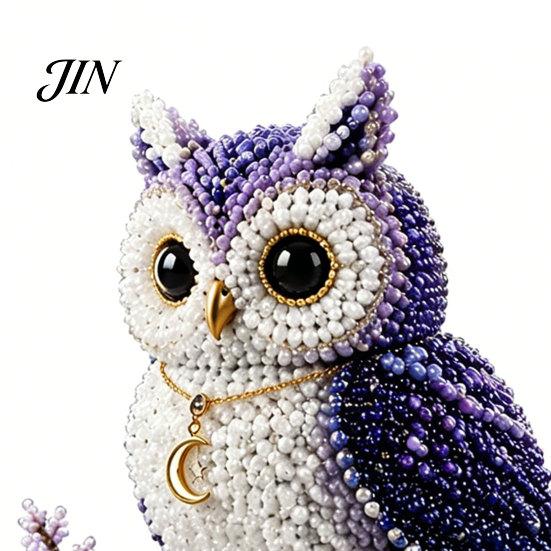 Perlen-Katzen-Bastelset DIY Perlenmaterial-Packung, 3D Mythischer Wald Serie Komplett für Anfänger mit Mond- und Sternendekoration Glanzperlen, Fuchs