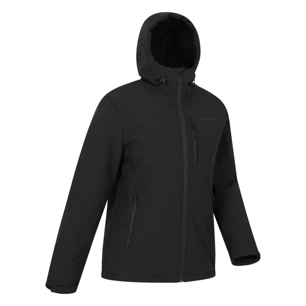 Mountain Warehouse Mens Charleston Faux Fur Lined Soft Shell Jacket