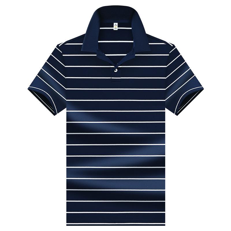 

Dmao Short-sleeved POLO shirt, men s pure cotton breathable T-shirt, business casual lapel top L синий