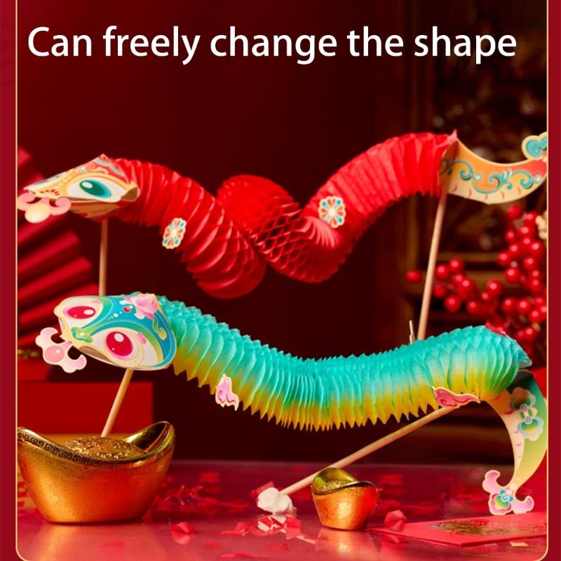 Chinese Snake Dance Craft Set Handmade 3D Snake Paper Puppet Set for Children Adult School Kindergarten