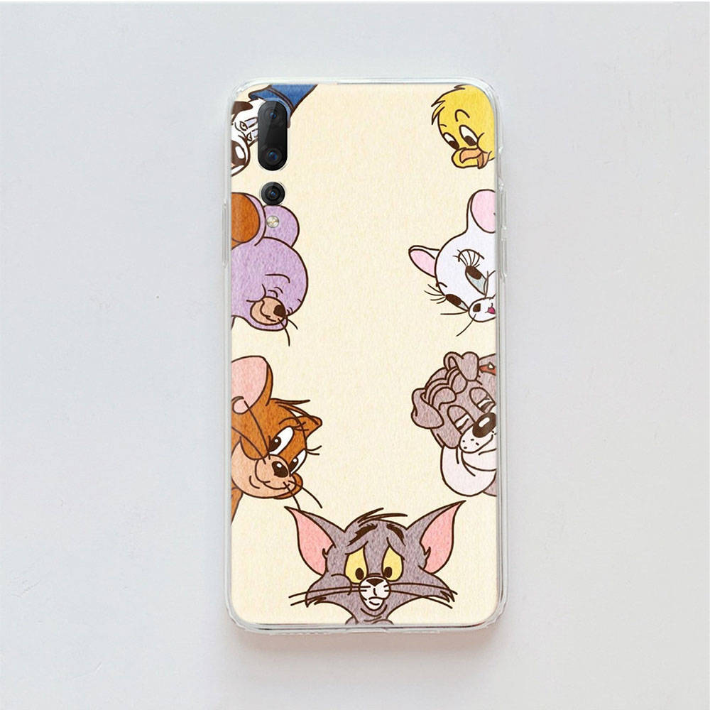

Прозорий чохол для Samsung A04 A14 A23 M33 M53 Realme 10 9 C35 C55 VIVO X80 Infinix Hot 30 Note 11 Tecno Spark 8P Pro C-46 Tom Jerry Cat Cartoon VIVO V20
