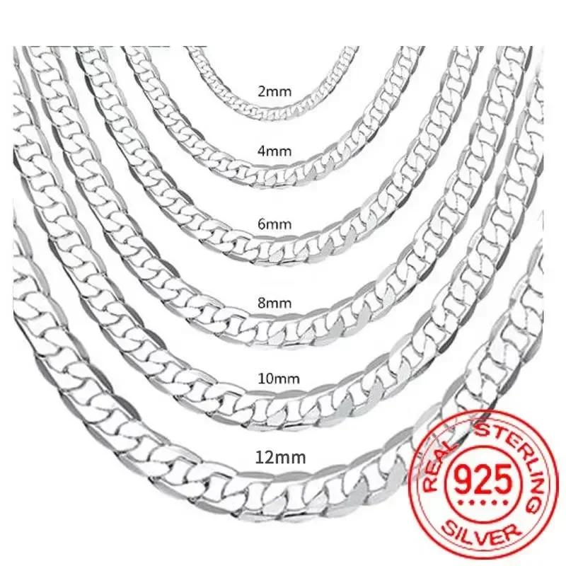 

Copper Necklace 2-12MM width 40-75cm long Chain Lobster Clasp Men And Women Engagement Jewelry Y22395YY-40cm