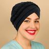 Solid Color Muslim Turban Hat Single Color Milk Silk Two Braids Headscarf Hat