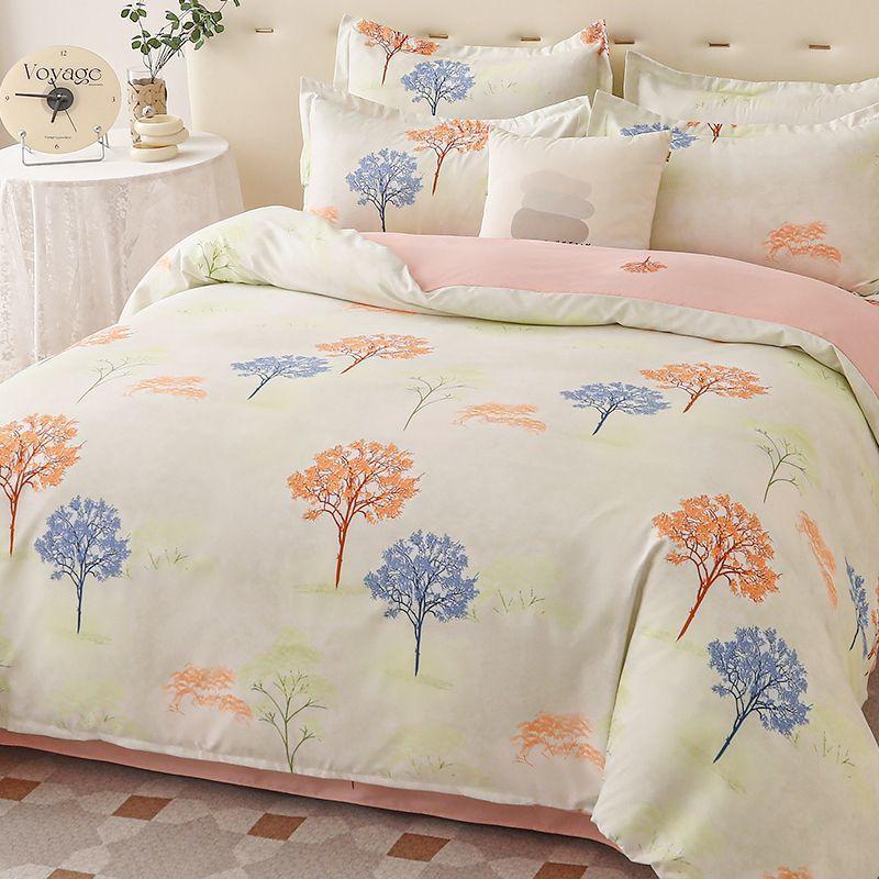 3D Digital Printed Thickened Twill Brushed Quilt Cover and Pillowcase Single and Double Bedding Three-piece Set