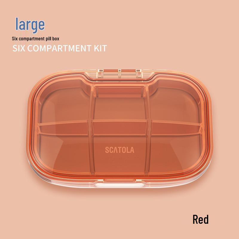 Bärbar Mini Pillerdosa med Flera Fack: Damm- och fuktsäker för handbagageförvaring