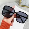 Gradient Eyeglasses Ladies Uv Protection Shades Sunglasses Simple Women Big Square Glasses