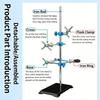 Multipurpose Laboratory Iron Stand 30cm Adjustable Height Easy To Assemble For Holding Various Research Instruments
