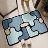 Non-slip Diatom Mud Floor Mat Absorbent Puzzle Geometric Patterns Bathroom Mats Dirt-resistant Quick Dry Bathroom Door Mat Home