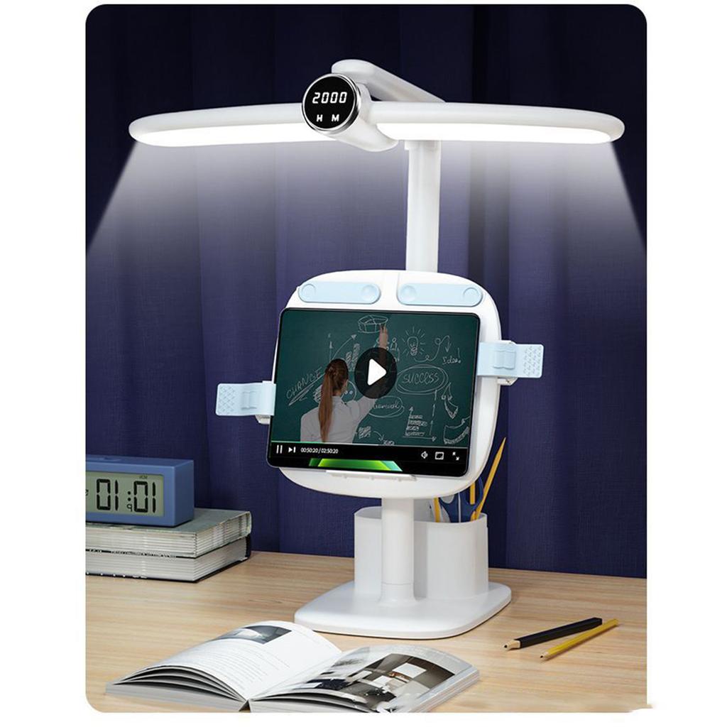 Suporte de leitura multifuncional para estudo, lâmpada de mesa profissional para proteção ocular infantil, para dever de casa, dormitório, estudante universitário