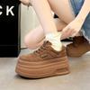 Lace-up Casual Big-headed Single Shoes Women's Spring New Small Thick-soled Muffin Shoes Matte Retro Bread Shoes