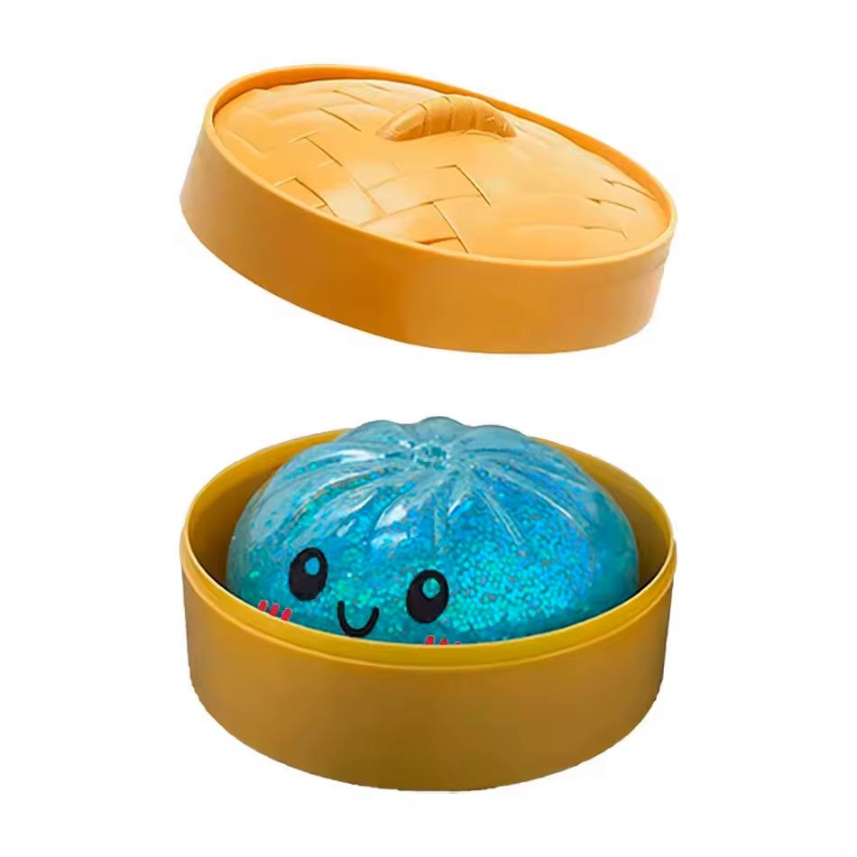 Barevné 6 stylů Třpytivé knedlíky Třpytivé knedlíky Mačkací hračky s krabičkou Knedlíky Senzorická mačkací hračka pro úlevu od stresu Hračky Dárky